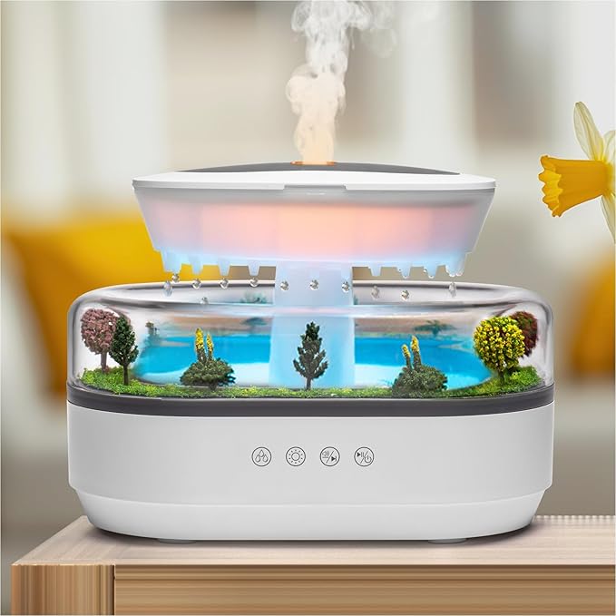 Raindrop Aroma Diffuser 🌧️ LED Humidifier & Essential Oil Air Humidifier