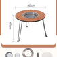 Round BBQ Fire Pit Grill Table — Outdoor Dining Fire Bowl Table for Garden & Desert Gatherings