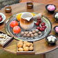 Round BBQ Fire Pit Grill Table — Outdoor Dining Fire Bowl Table for Garden & Desert Gatherings