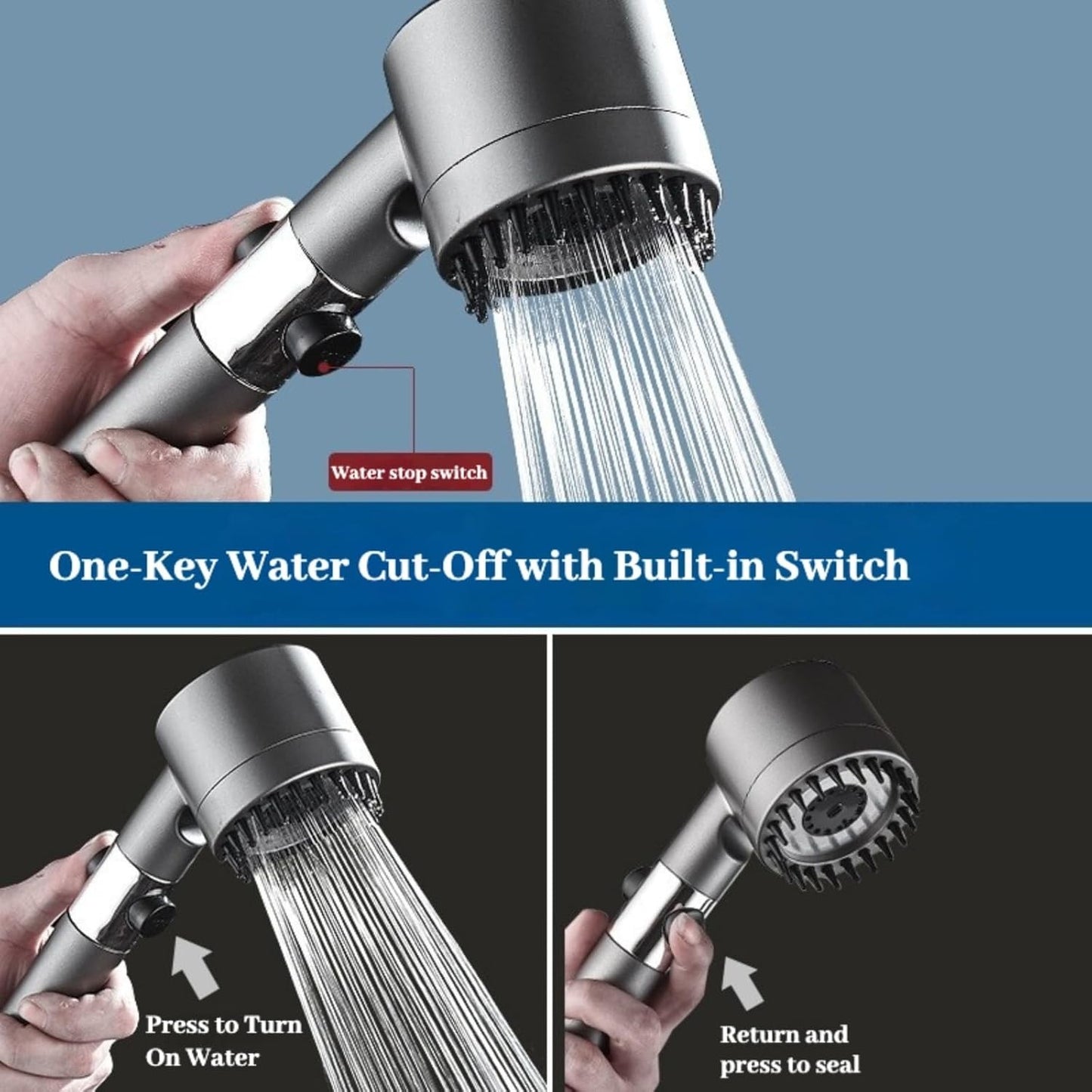 High Pressure Shower Head 🚿 3-Mode Filtered Spa Shower